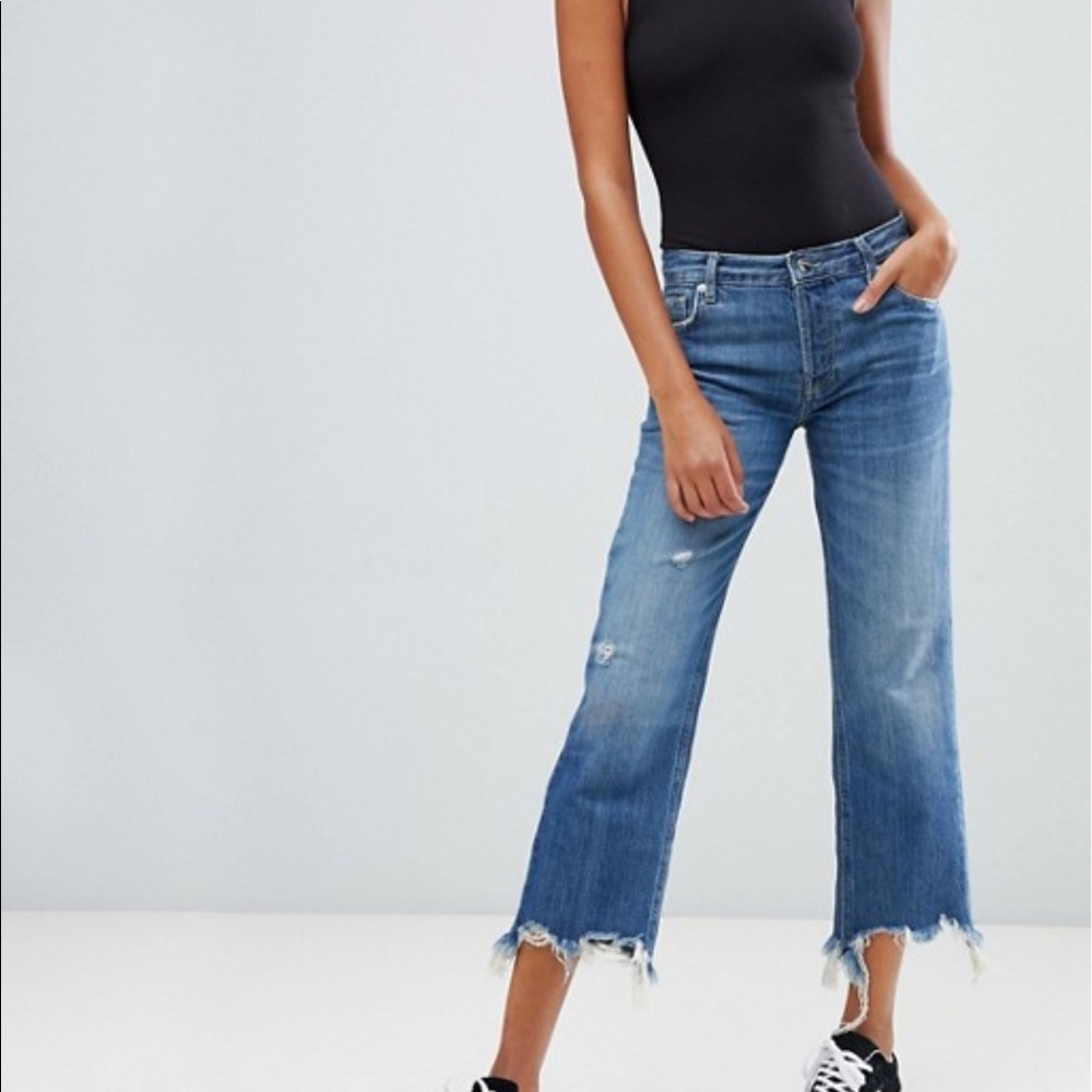 Free People mid-rise straight cut jeans